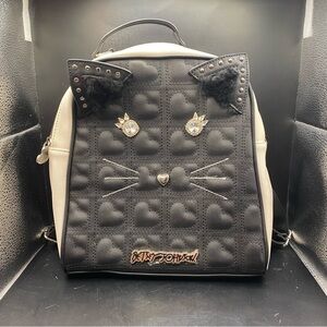 Betsey Johnson Black Cat Backpack Purse